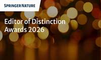 کسب جایزه بین‌المللی Springer Nature Editor of Distinction Award 2026 